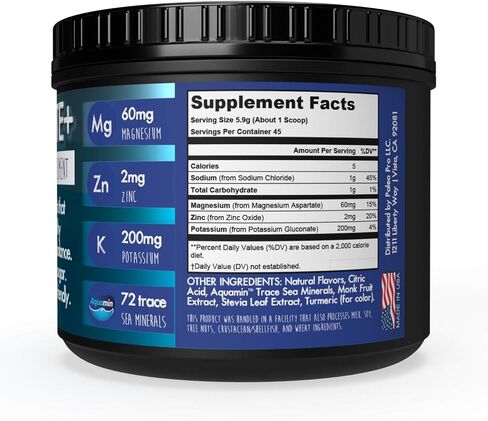 Paleo Pro HYDROLYTE+ مزيج مشروب مسحوق إلكتروليت، مكمل ترطيب، 0 جرام سكر، 0 جرام كربوهيدرات، صديق للكيتو وباليو، 45 وجبة، بدون مكونات صناعية (عادي بدون نكهة) in Saudi Arabia