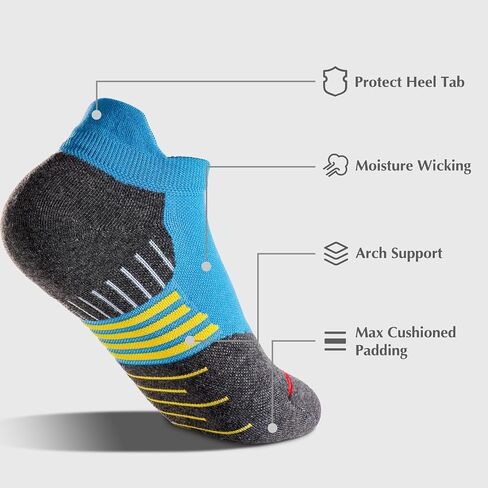 Jo's Quartma Compression Running Socks Low Cut 3/6 Pairs for Men & Women Thick Cushioned Athletic With Ankle Support in Saudi Arabia