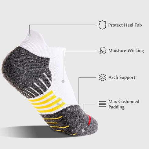 Jo's Quartma Compression Running Socks Low Cut 3/6 Pairs for Men & Women Thick Cushioned Athletic With Ankle Support in Saudi Arabia