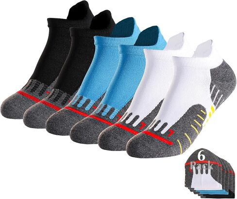 Jo's Quartma Compression Running Socks Low Cut 3/6 Pairs for Men & Women Thick Cushioned Athletic With Ankle Support in Saudi Arabia