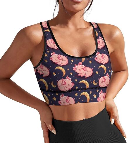 Sports Bras for Women Funny Yoga Crop Tank Tops for Exercise Athletic Workout Running Biker Gym S-2XL in Saudi Arabia