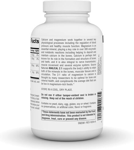 Source Naturals Mag/Cal 2:1, Magnesium and Calcium Supplement - 90 Capsules in Kuwait
