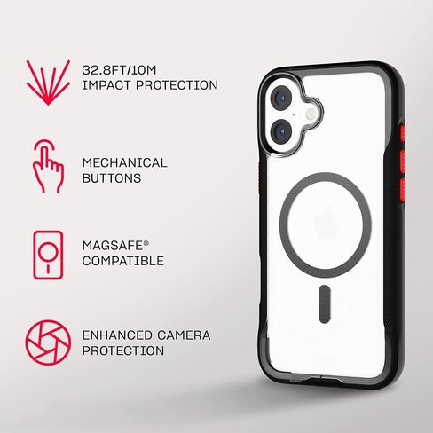 Tech21 EvoPro for iPhone 16 Plus - Compatible with MagSafe - Impact Protection Case 21x Military Standard Tested - in Black in Saudi Arabia