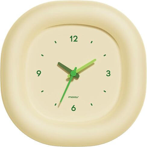 ساعة mooas اللطيفة التناظرية الصغيرة الخطمي 6.9 بوصة جمالية صغيرة صامتة بجانب السرير ساعة مكتب تعمل بالبطارية غير موقوتة ساعات رف للديكور غرفة المعيشة غرفة النوم المطبخ سطح المكتب هدية ساعة (العاج) in Kuwait