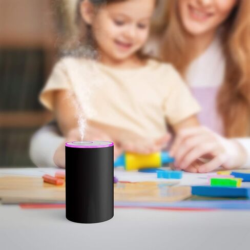 ANSIBLE Essential Oil Diffusers, Waterless Diffuser, Battery Operated Diffuser, Aromatherapy Diffuser, 10ml Sweet Orange Essential Oils, Black in Saudi Arabia