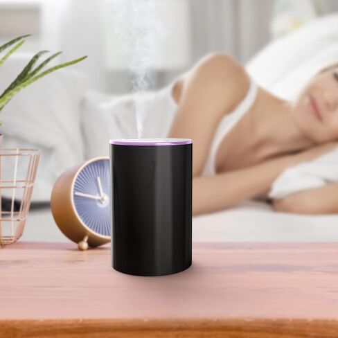 ANSIBLE Essential Oil Diffusers, Waterless Diffuser, Battery Operated Diffuser, Aromatherapy Diffuser, 10ml Sweet Orange Essential Oils, Black in Saudi Arabia