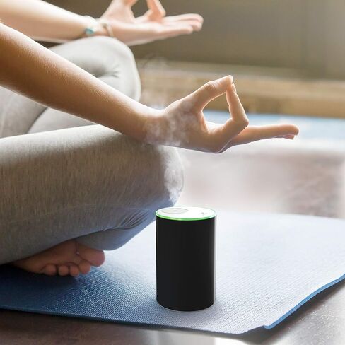 ANSIBLE Essential Oil Diffusers, Waterless Diffuser, Battery Operated Diffuser, Aromatherapy Diffuser, 10ml Sweet Orange Essential Oils, Black in Saudi Arabia