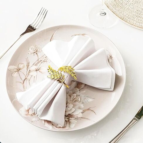 Wheat Napkin Rings Set of 6 Leaves Serviette Buckles Napkin Holder for Dinner, Thanksgiving Parties, Autumn Harvest Wedding Party, Dining Table Decorations Gold in Saudi Arabia