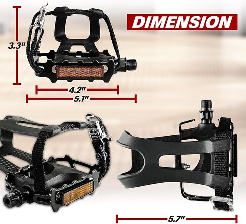 BV Bike Pedal - Universal Fit Bicycle Pedals 9/16" Compatible, Non-Slip & Durable Lightweight, Fits Most Adult Bikes & MTB Bicycles in Kuwait