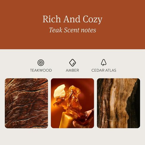 Drift Teak Scented Candle - Clean Oil Candle - Premium Candle - Home Decor - Fragrance Oil Candle - 60 Day Burn Time - 10.5 oz in Saudi Arabia
