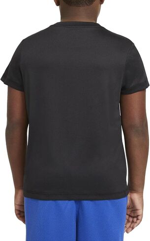 Nike Boy's Dri-Fit Swoosh Short Sleeve T Shirt (Large (Plus), Black/Black/White) in Saudi Arabia