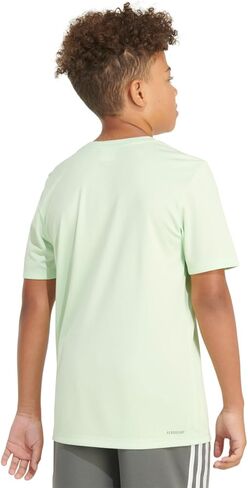 تي شيرت Adidas للأولاد رياضي مقاوم للرطوبة بشعار T BoS بأكمام قصيرة، (ليموني، X-Large 18/20) in Saudi Arabia