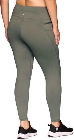 بنطال RBX Active للسيدات مقاس كبير بطول كامل لممارسة رياضة الجري واليوجا وخصر عالٍ مبطن بالصوف مع جيوب in Kuwait