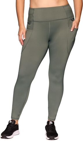 بنطال RBX Active للسيدات مقاس كبير بطول كامل لممارسة رياضة الجري واليوجا وخصر عالٍ مبطن بالصوف مع جيوب in Kuwait