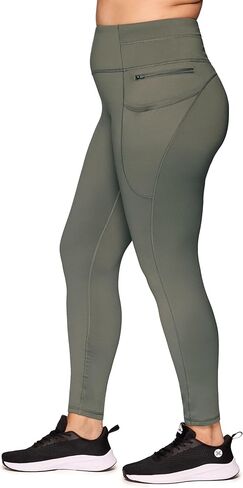 بنطال RBX Active للسيدات مقاس كبير بطول كامل لممارسة رياضة الجري واليوجا وخصر عالٍ مبطن بالصوف مع جيوب in Kuwait