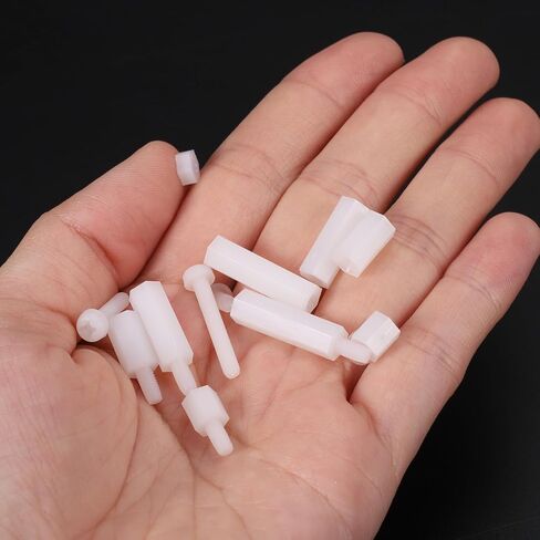 MECCANIXITY 260 قطعة M3 مجموعة مواجهات نايلون، ذكر أنثى نايلون سداسية فاصل مواجهات مسامير صواميل مجموعة متنوعة للوحة PCB الأم RC FPV بدون طيار كوادكوبتر، أبيض in Saudi Arabia