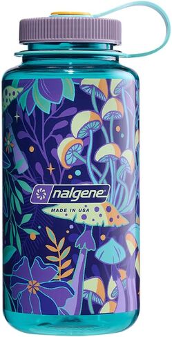 نالجين الحفاظ على 32 أوقية. زجاجة ماء ذات فم واسع - فطر نباتي أزرق in Kuwait