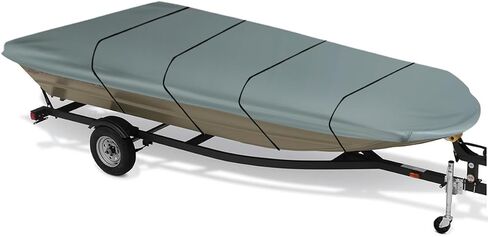 Jon Boat Cover,12ft 600D Heavy Duty Trailerable Jon Boat Cover,Waterproof Sun Protection Jon Boat Cover with Strap System,Fits 12ft Jon Boat Beam Width up to 56 inch,Grey in Saudi Arabia