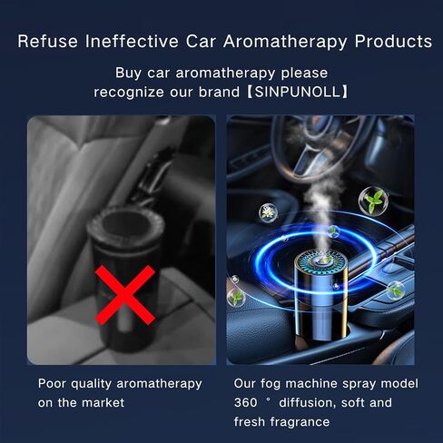 Intelligent Car Air Freshener, USB Plug-in Car Fragrance Air humidifier, Adjustable Concentration & 360° Surround Air Freshener Spray Humidification, 7-Color Atmosphere Light, 300ML Large Capacity in Saudi Arabia