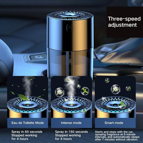 Intelligent Car Air Freshener, USB Plug-in Car Fragrance Air humidifier, Adjustable Concentration & 360° Surround Air Freshener Spray Humidification, 7-Color Atmosphere Light, 300ML Large Capacity in Saudi Arabia