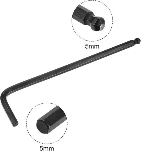 uxcell 3pcs 6mm Ball End Hex Key Wrench, Metric L Shaped Long Arm CR-V Repairing Tool for Bikes Furniture Repair, Black in Saudi Arabia