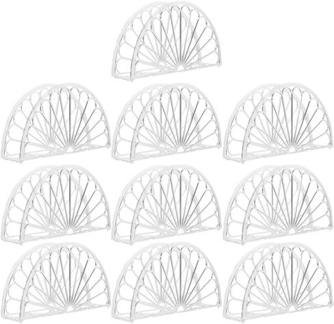 PRETYZOOM 10pcs Plastic Napkin Holder Clear Fan Design Tissue Dispenser Freestanding Tissue Organizer Cocktail Napkin Holder Stand For Kitchen in Saudi Arabia