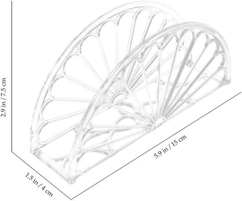 PRETYZOOM 10pcs Plastic Napkin Holder Clear Fan Design Tissue Dispenser Freestanding Tissue Organizer Cocktail Napkin Holder Stand For Kitchen in Saudi Arabia