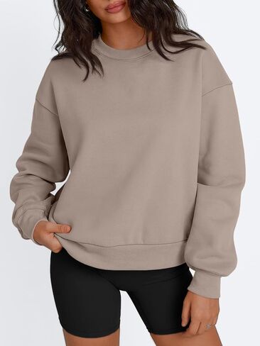 بلوزات نسائية عصرية بياقة دائرية بلوفر كاجوال وقمصان بأكمام طويلة موضة خريف 2024 ملابس in Kuwait