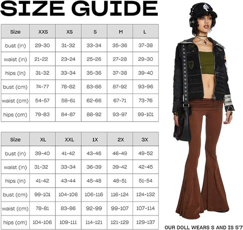 Dolls Kill Dew Morning Flare Pants by Current Mood – Ruched Jersey, Foldover Waistline, Low Rise Fit with Flared Leg in Kuwait