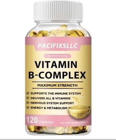 Vitamin B-Complex for Men and Women Delivers All B Vitamins Supports The Immune System Metabolism and The Nervous system120 Capsules. in Saudi Arabia