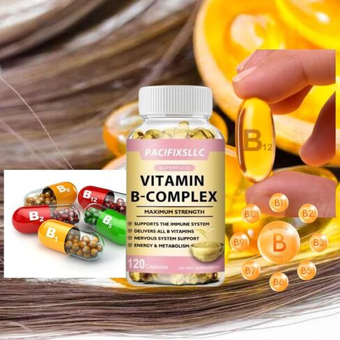 Vitamin B-Complex for Men and Women Delivers All B Vitamins Supports The Immune System Metabolism and The Nervous system120 Capsules. in Saudi Arabia