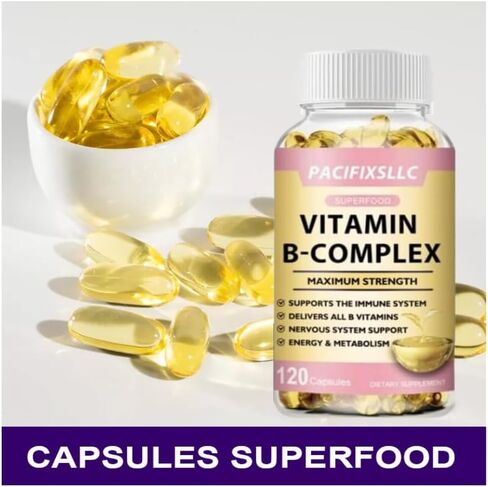 Vitamin B-Complex for Men and Women Delivers All B Vitamins Supports The Immune System Metabolism and The Nervous system120 Capsules. in Saudi Arabia