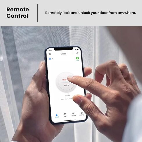 Lockly Secure Pro, Wi-Fi Smart Lock, Keyless Entry Door Lock, PIN Genie® Keypad, 3D Biometric Fingerprint Sensor, Voice Control, Auto Lock - Matte Black (PGD628WMB) - Latch Edition in Saudi Arabia