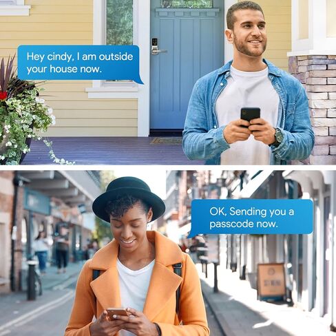 Lockly Secure Pro، قفل ذكي Wi-Fi، قفل باب دخول بدون مفتاح، لوحة مفاتيح PIN Genie®، مستشعر بصمات الأصابع البيومترية ثلاثي الأبعاد، التحكم الصوتي، قفل تلقائي - أسود غير لامع (PGD628WMB) - إصدار مزلاج in Kuwait