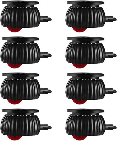 Self Adhesive Caster Wheels Small 360 Degree Rotating Caster Wheels with Brake Function, Universal Pulley for Appliances Table Feet Planters Furniture Bucket (Black, Black Wheels, 4) in Kuwait