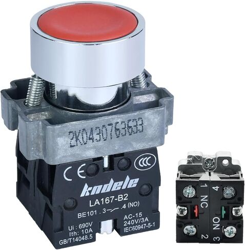10Amp 2Pcs 22MM Momentary Push Button Switch Red Green 1NO 1NC SPDT Metal Head Waterproof IP65 (1 Red 1 Green) in Saudi Arabia