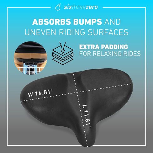 مقعد دراجة Sixreezero، سرج دراجة مريح كبير جدًا وواسع للغاية ووسادة Super Duper Max مقعد مريح للرجال والنساء in Kuwait