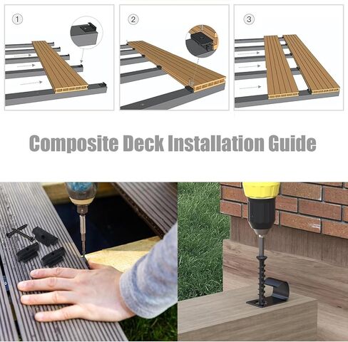 300 Pcs Hidden Fastener Clips,Hidden Deck Fasteners with 304 Stainless Steel Start Clips and Screws for Composite Decking Board,Plastic T Clips for 165 SQ.FT. in Saudi Arabia