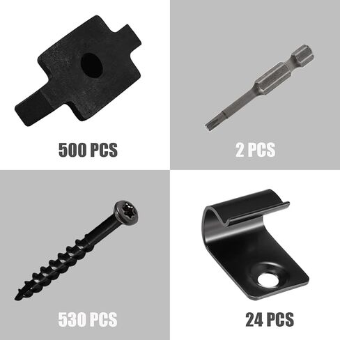 300 Pcs Hidden Fastener Clips,Hidden Deck Fasteners with 304 Stainless Steel Start Clips and Screws for Composite Decking Board,Plastic T Clips for 165 SQ.FT. in Saudi Arabia