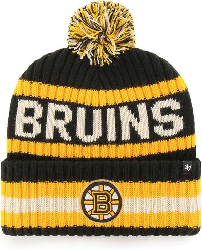 قبعة '47' للرجال من Boston Bruins Bering محاكة بأساور - مقاس واحد أسود in Saudi Arabia