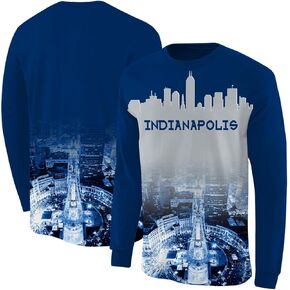 Podseacost Football Long Sleeves T-Shirts for Men City Night Skyline Silhouette Shirt Clothing Football Fans
