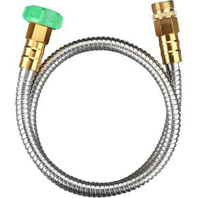 304 Stainless Steel Metal Garden Hose Connector 5 Feet Short Garden Water Hose Extension Extender, Drinking Water Hose Lead and BPA Free