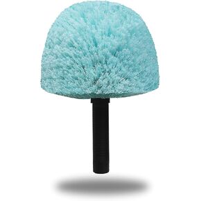Robust Cobweb Duster Head Brush - Twist-On Web Cleaning Tool, Spider Web Remover Brush Compatible with Standard 3/4 Inch Threaded Poles for Outdoor & Indoor Use, Brush Head Only - Cyan (1- Pack)