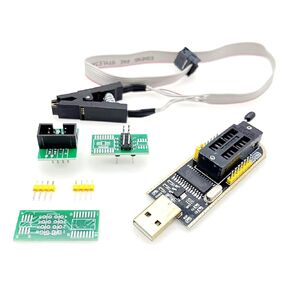 JZK Routing USB Programmer CH341A Writer LCD Flash for 25 SPI Series 24, SOIC8 SOP8 Test Clip for EEPROM 93CXX / 25CXX / 24CXX in-circuit programming with adapter