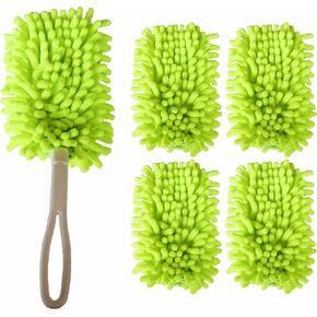 Reusable Duster Refill Compatible with Swiffer Hand Duster ，Cleaning Ceiling Fan Hardwoods, Dirt and Hair ，4 Pack Gray(Handle is Not Included)