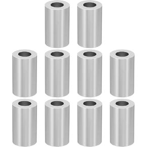 PATIKIL M10 Aluminum Spacers, 10 Pcs Metal Spacer Aluminum M10 X3/4"OD X1-1/4"L Aluminum Spacer Screw Standoff Round for 3/8" or M10 Screw Bolts, Silvery