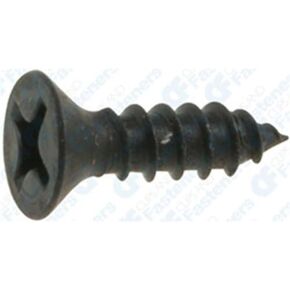 100#6 X 1/2" Phillips Flat Head Tapping Screws Black