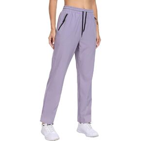 Women's Lightweight Hiking Cargo Pants Quick Dry Drawstring Athletic Joggers UPF 50+ Water Resistant Zipper Pockets