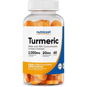 Nutricost Turmeric Gummies 2,000mg Tumeric per Serving (120 Gummies) - 60 Servings