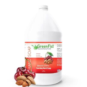 GreenFist Foaming Hand Soap Refills Almond Cherry Scent Jug Foam Refill Made in USA, 128 ounce (1 Gallon)